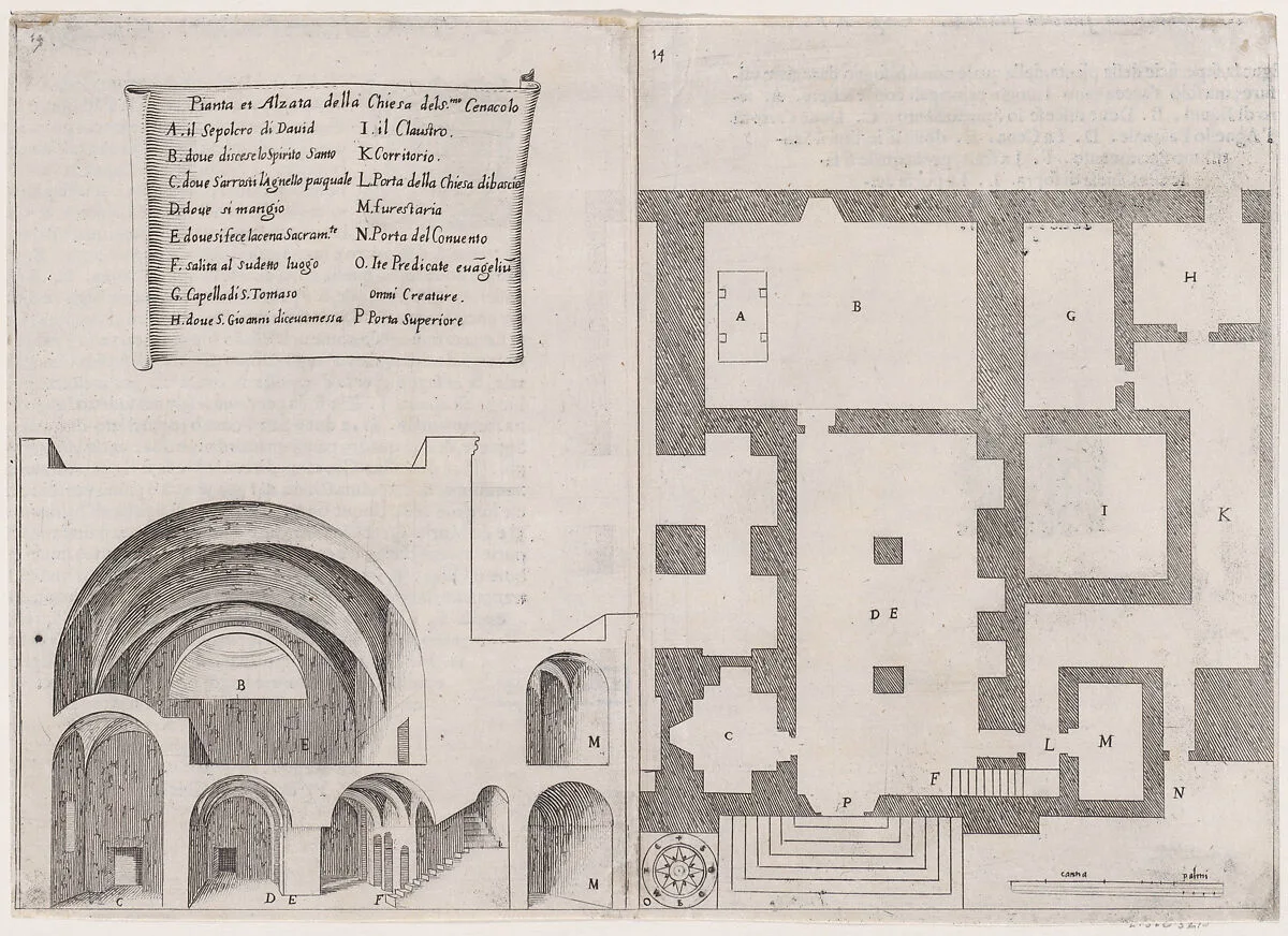 11th Plate, from Trattato delle Piante & Immagini de Sacri Edifizi di Terra Santa (Treatise of the Plans & Images of the Sacred Buildings of the Holy Land) — Jacques Callot|Bernardino Amico|Pietro Cecconcelli