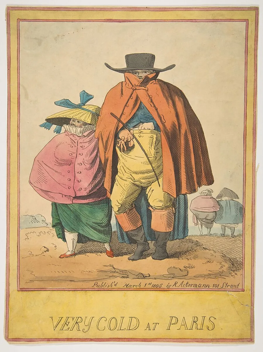 Very Cold at Paris — Anonymous, British, 19th century|Rudolph Ackermann, London