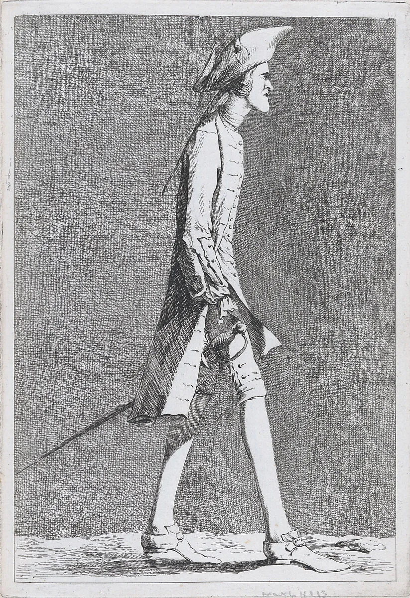 An Artist at the French Academy in Rome (?), pl. XIII from "Recueil de caricatures" — Jacques François Joseph Saly|Ange-Laurent de La Live de Jully