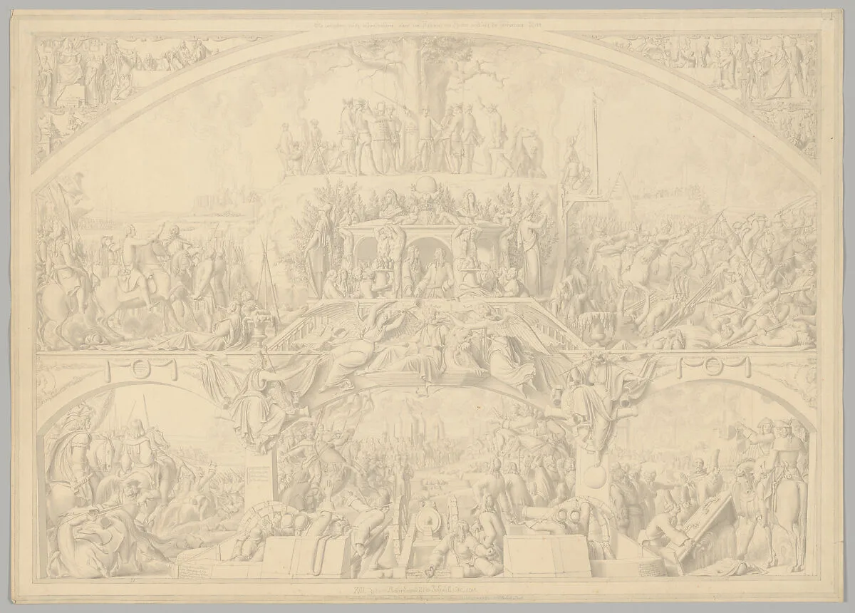Preparatory Drawing for a Print Series on the History of Germany (Die Geschichte des deutschen Volkes in fünfzehn Bildern) — Carl Heinrich Hermann