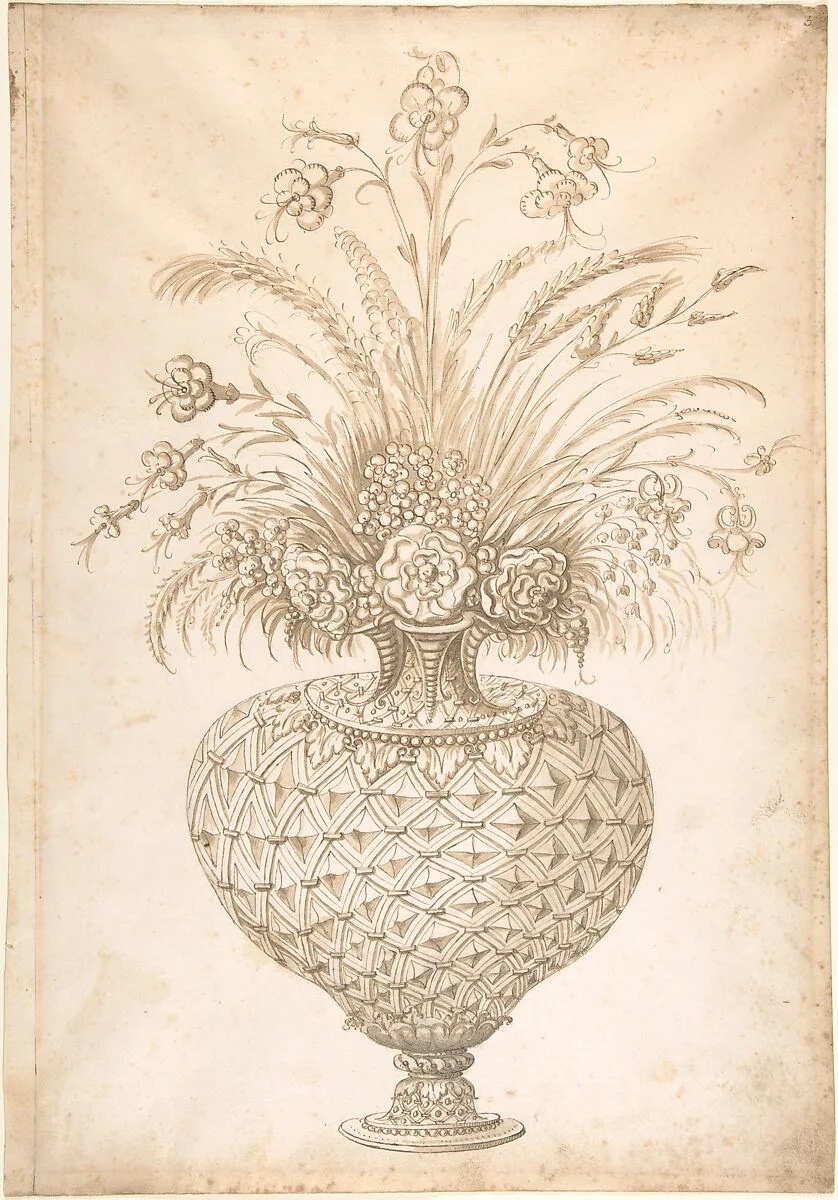 Flowers in a vase — Erasmus Hornick|Anonymous, German, 16th century