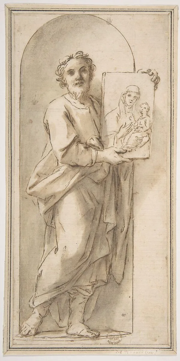 Saint Luke Holding a Painting of the Virgin and Child — Marcantonio Franceschini