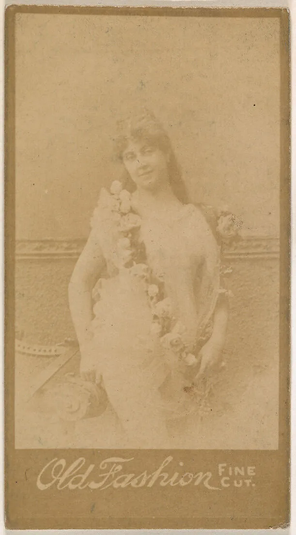 Actress wearing floral sash, from the Actresses series (N664) promoting Old Fashion Fine Cut Tobacco — Unknown