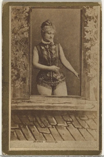 Mabel Santley, from the Actresses and Celebrities series (N60, Type 2) promoting Little Beauties Cigarettes for Allen & Ginter brand tobacco products