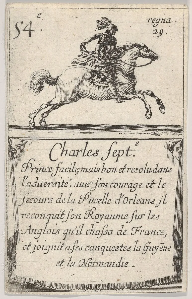Charles Sept.-e / Prince facile..., from 'Game of the Kings of France' (Jeu des Rois de France) — Stefano della Bella