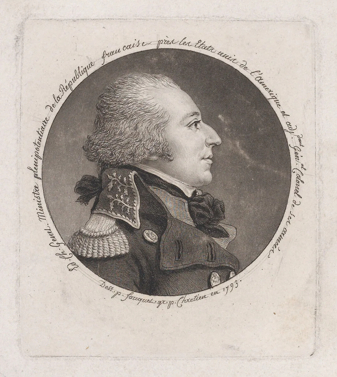 Portrait of E.C. Genet — Gilles Louis Chrétien|Jean Fouquet