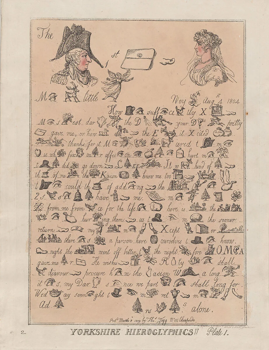 Yorkshire Hieroglyphics, Plate 1 — Thomas Rowlandson|Prince Frederick Augustus, Duke of York and Albany|Thomas Tegg|Mary Anne Clarke