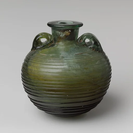 Glass aryballos (oil bottle)