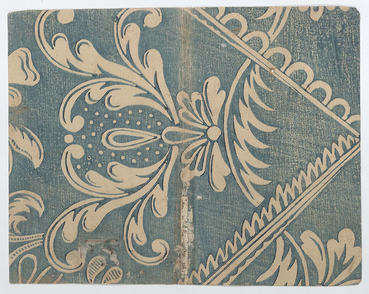 Book cover with rinceau and floral patterns — Anonymous
