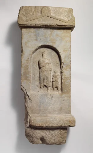 Marble grave stele of Demetrios