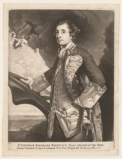 Sr. George Bridges Rodney, Rear Admiral of the Blue