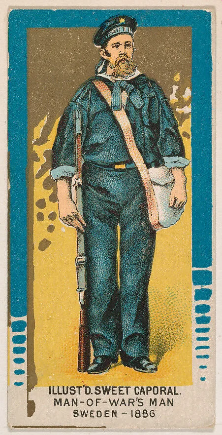 Man-of-War's Man, Sweden, 1886, from the Military Series (N224) issued by Kinney Tobacco Company to promote Sweet Caporal Cigarettes — Kinney Brothers Tobacco Company