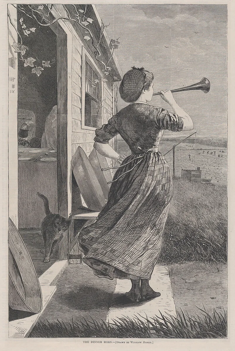 The Dinner Horn (from "Harper's Weekly," Vol. XIV) — Winslow Homer|Harper's Weekly|Harper & Brothers