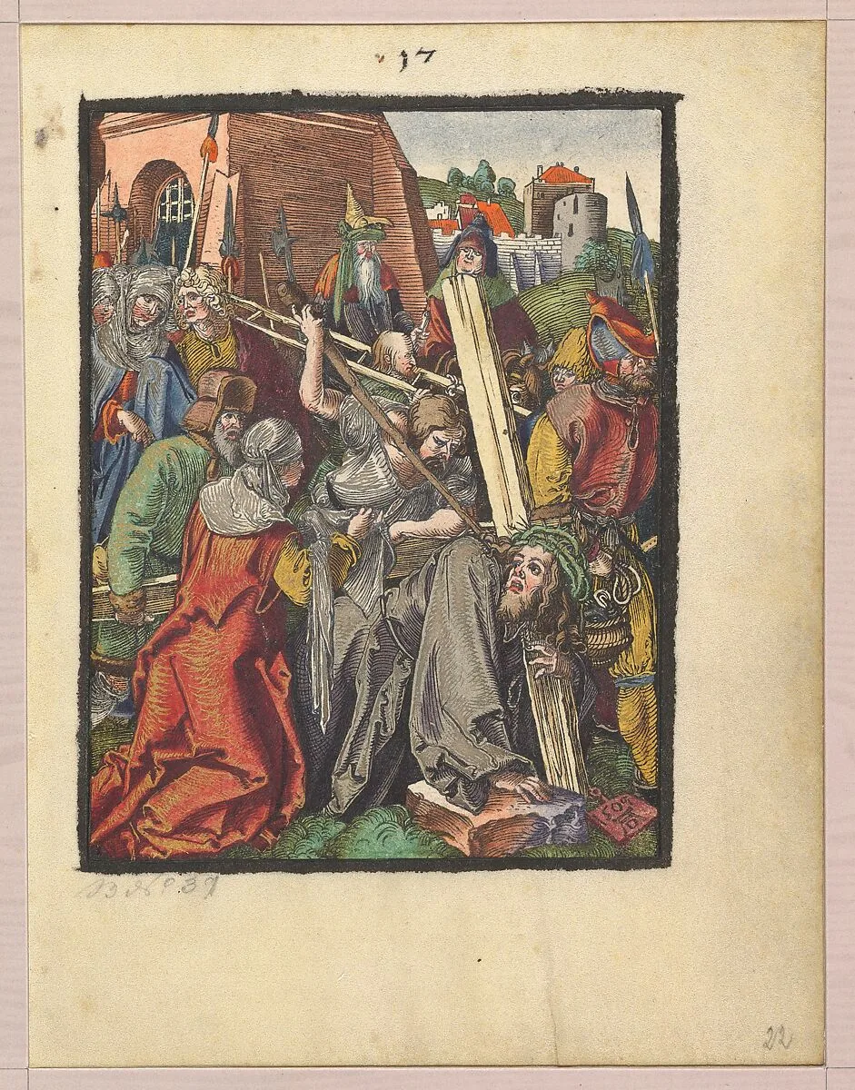 The Bearing of the Cross, from "The Small Woodcut Passion" — Albrecht Dürer