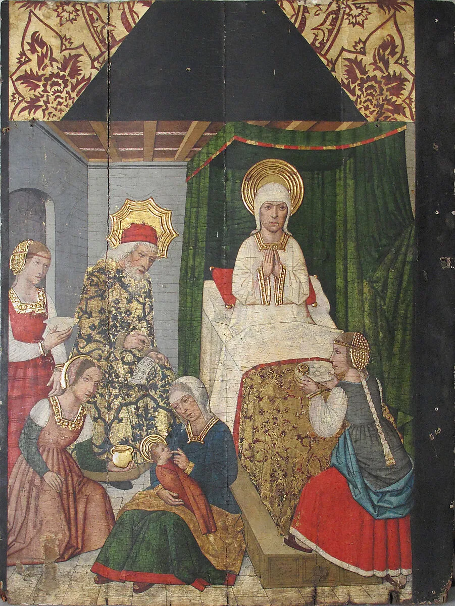 Panel with the Birth of St. John the Baptist from Retable — Domingo Ram