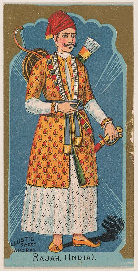 Rajah, India, from the Military Series (N224) issued by Kinney Tobacco Company to promote Sweet Caporal Cigarettes — Kinney Brothers Tobacco Company