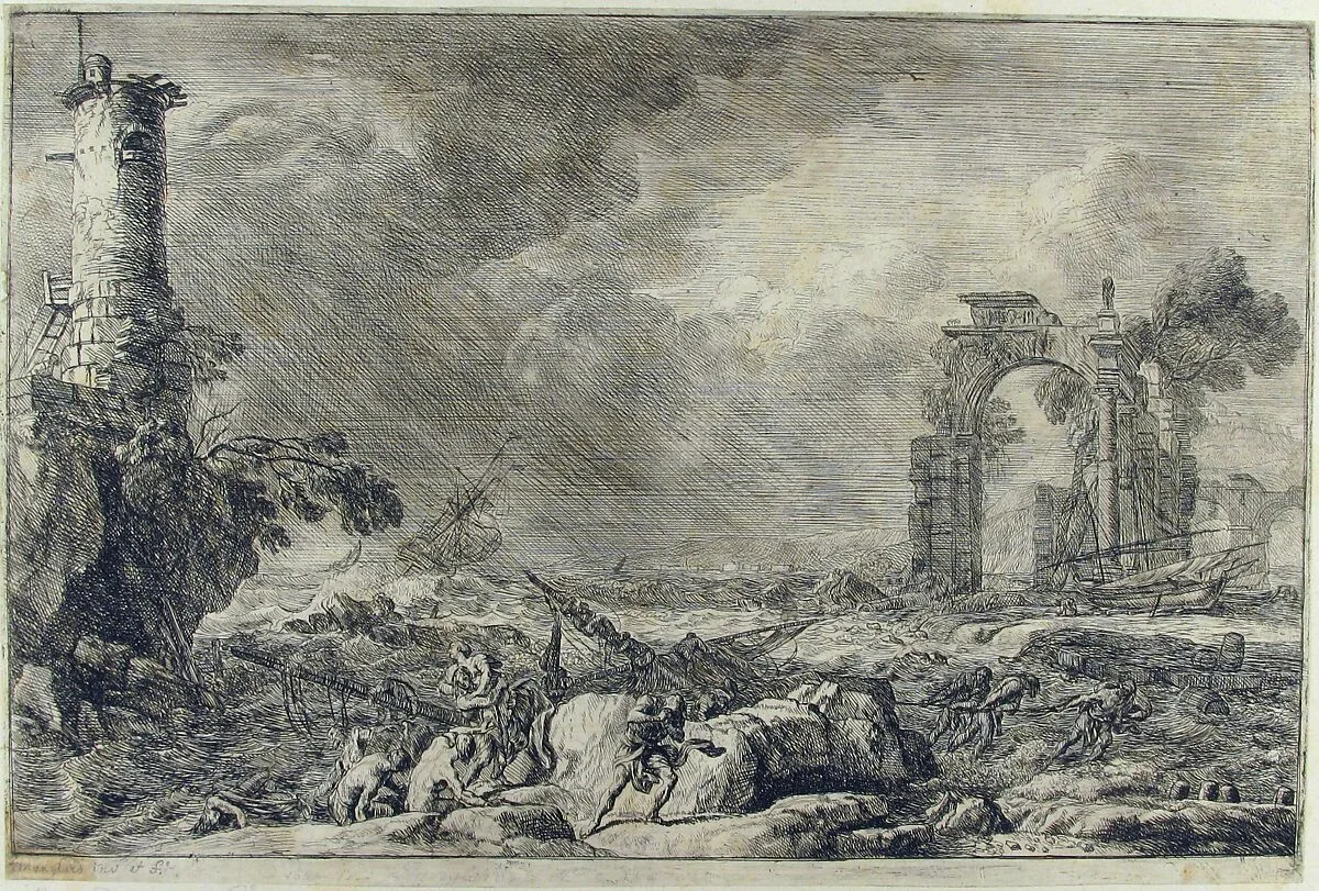 Seascape (La Naufrage) — Adriaen Manglard