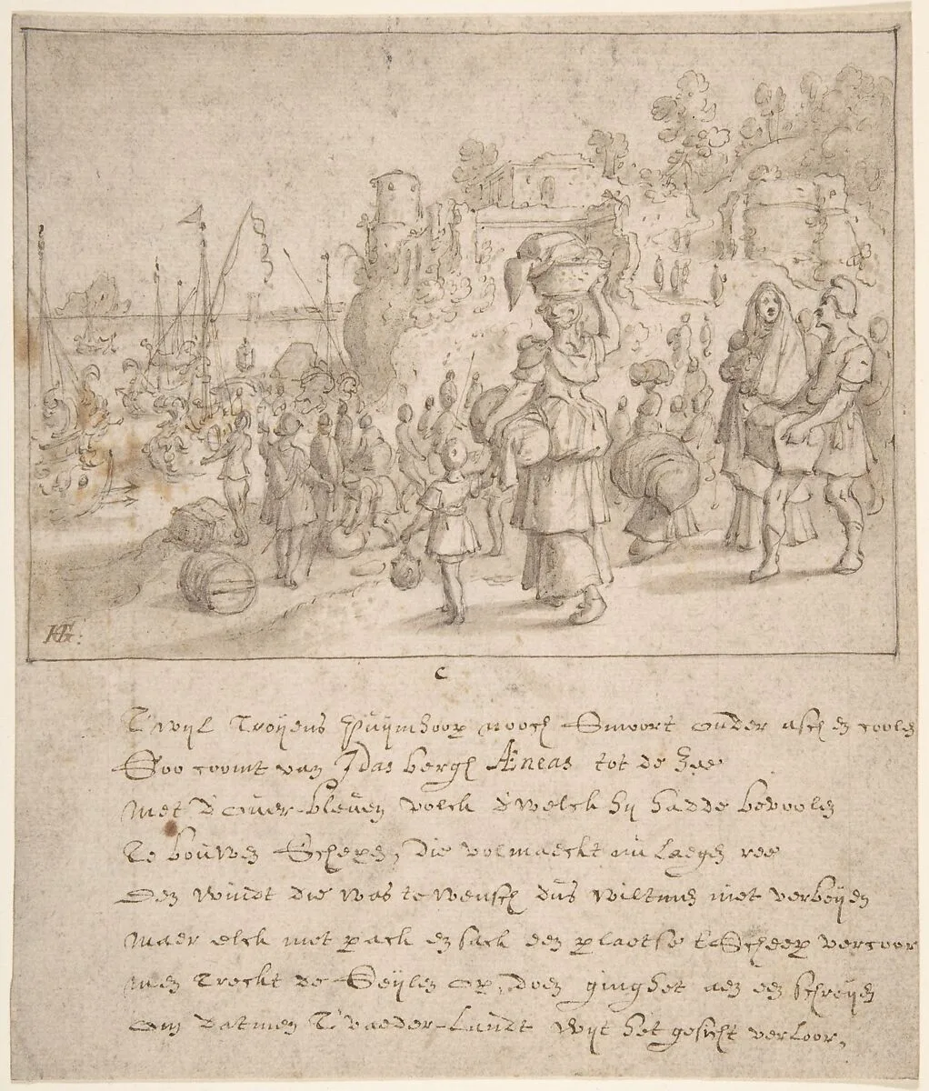 Leaving Troy — Sebastiaen Vrancx|Hendrick Goltzius