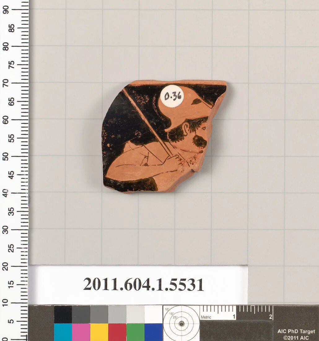 Terracotta rim fragment of a kylix (drinking cup) — Unknown