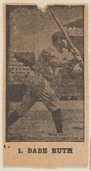 Babe Ruth, Outfielder, New York, strip card (W511) — Unknown