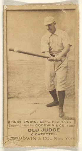 William "Buck" Ewing, Captain and Catcher, New York, from the Old Judge series (N172) for Old Judge Cigarettes