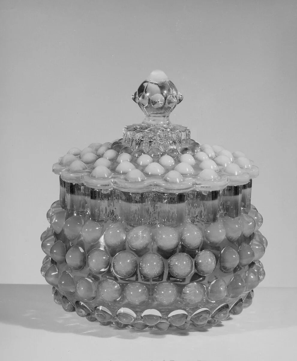 Covered Hobnail Sugar Bowl — Hobbs, Brockunier and Company