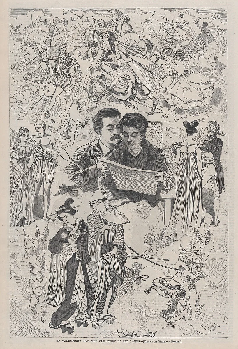 St. Valentine's Day – The Old Story in All Lands (from "Harper's Weekly," Vol. XII) — Winslow Homer|Harper's Weekly|Harper & Brothers