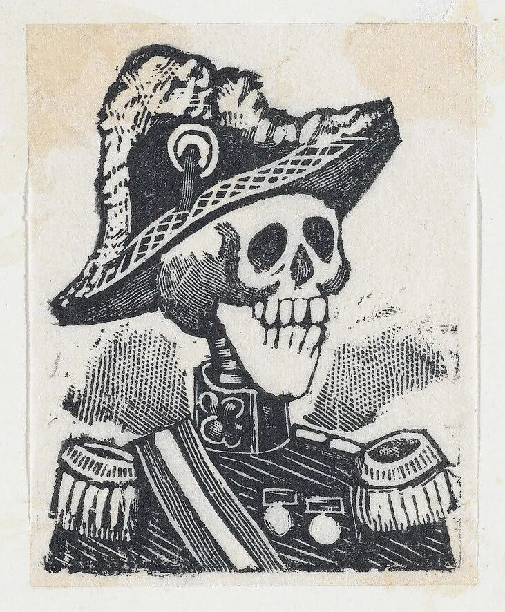 A skeleton dressed as a military figure (vignette for the feast of the dead) — José Guadalupe Posada