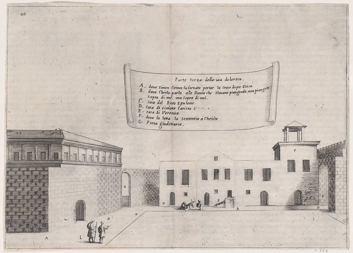 16th Plate, from Trattato delle Piante & Immagini de Sacri Edifizi di Terra Santa (Treatise of the Plans & Images of the Sacred Buildings of the Holy Land) — Jacques Callot|Bernardino Amico|Pietro Cecconcelli