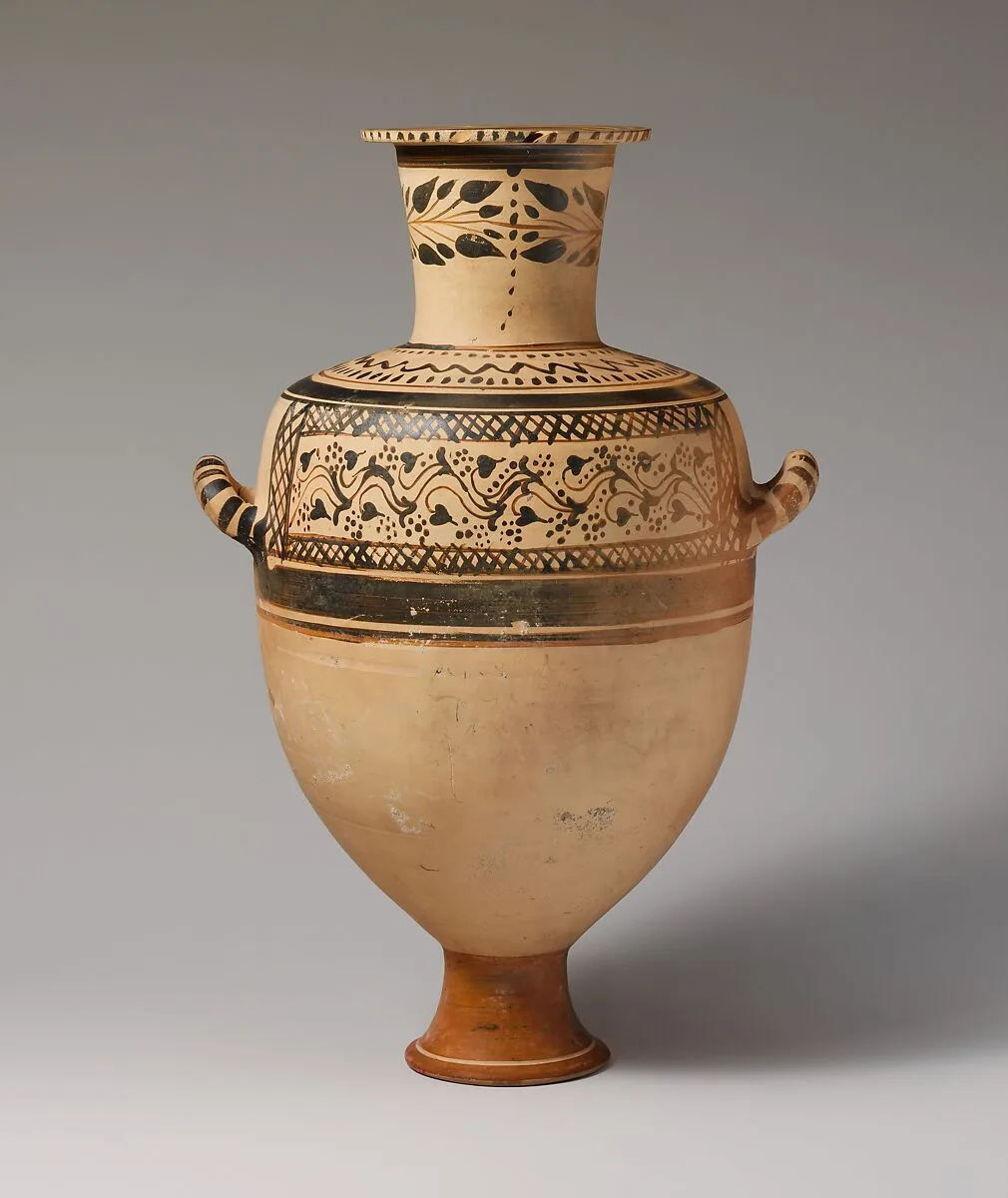 Terracotta Hadra hydria (water jar) — Unknown