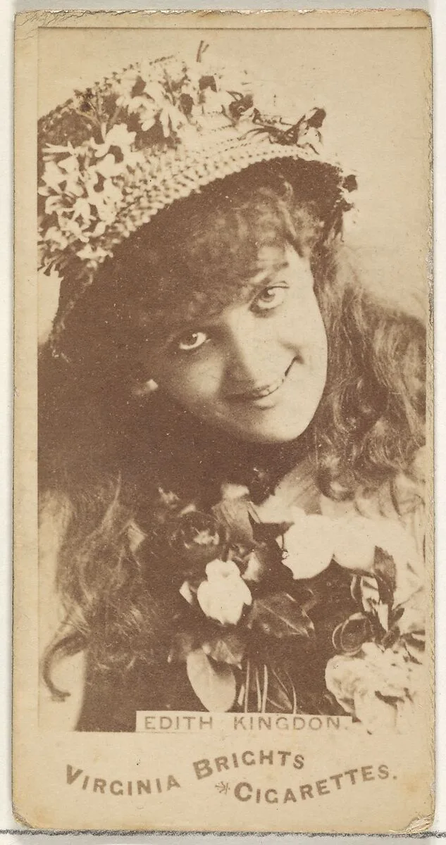 Edith Kingdon, from the Actors and Actresses series (N45, Type 1) for Virginia Brights Cigarettes — Allen & Ginter