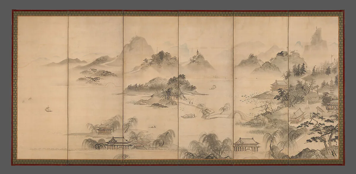 久隅守景筆 西湖図屏風|View of West Lake — Kusumi Morikage