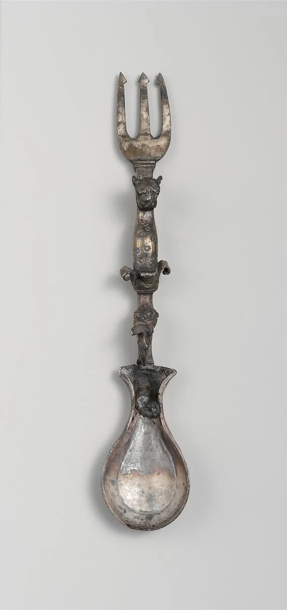 Silver spoon and fork — Unknown