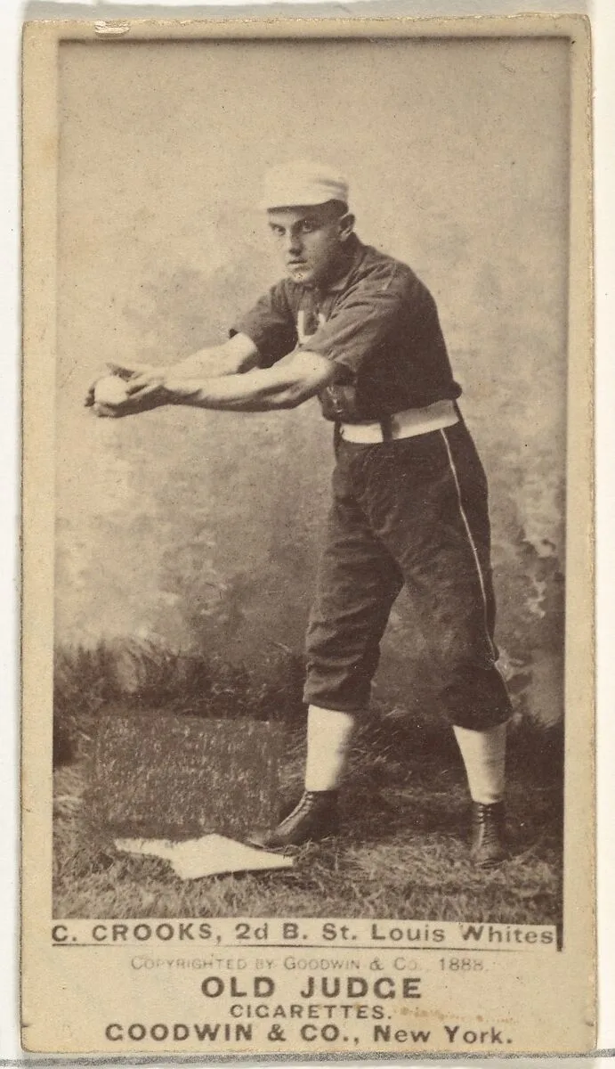 Crooks, 2nd Base, St. Louis Whites, from the Old Judge series (N172) for Old Judge Cigarettes — Goodwin & Company