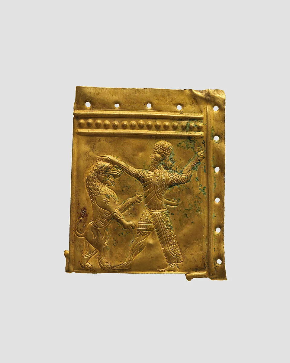 Panel fragment with a lion hunt — Unknown