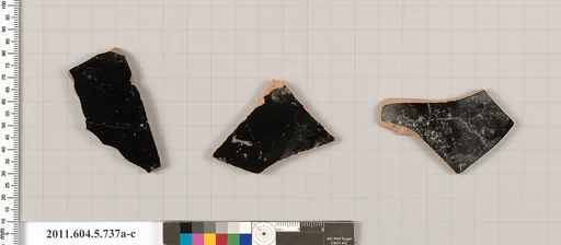 Terracotta fragments of kylikes (drinking cups)