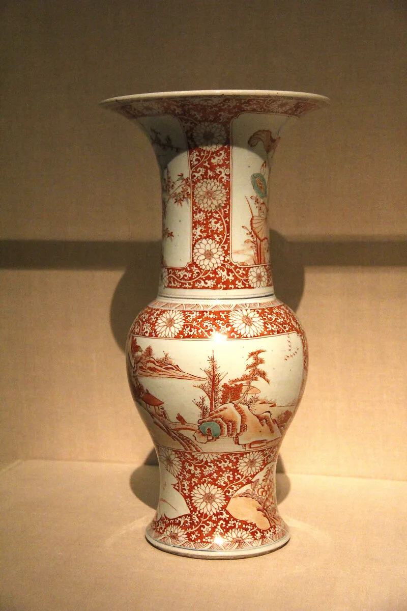 清康熙 景德鎮窯青花山水庭園瓶|Vase with landscape, flowers, and gardens — Unknown