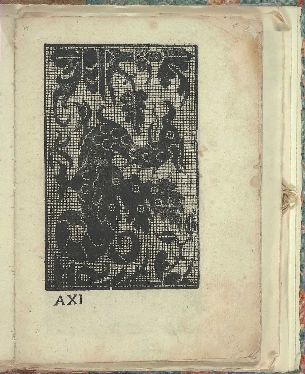 Opera Nova Universali intitulata Corona di racammi, page 23 (recto) — Giovanni Andrea Vavassore