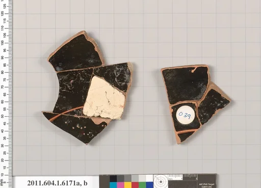 Terracotta fragments of a kylix (drinking cup)
