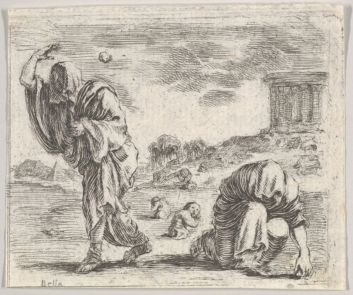 Deucalion and Pyrrha, from 'Game of Mythology' (Jeu de la Mythologie) — Stefano della Bella