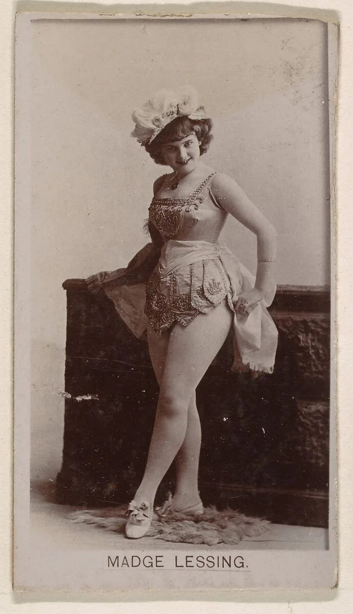 Madge Lessing, from the Actresses series (N245) issued by Kinney Brothers to promote Sweet Caporal Cigarettes — Kinney Brothers Tobacco Company