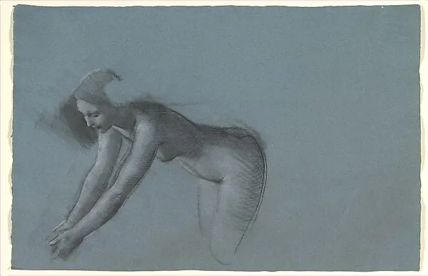 Study of Female Nude Bending on Hands and Knees — Adolph Hirémy-Hirschl