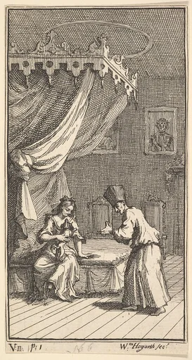 The New Metamorphosis, Plate 5: Fantasio, Transformed into a Lapdog, in the with Donna Theresa