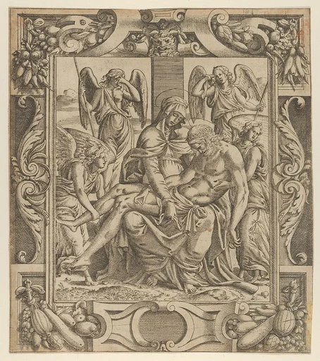 Pietà in an Ornamental Frame