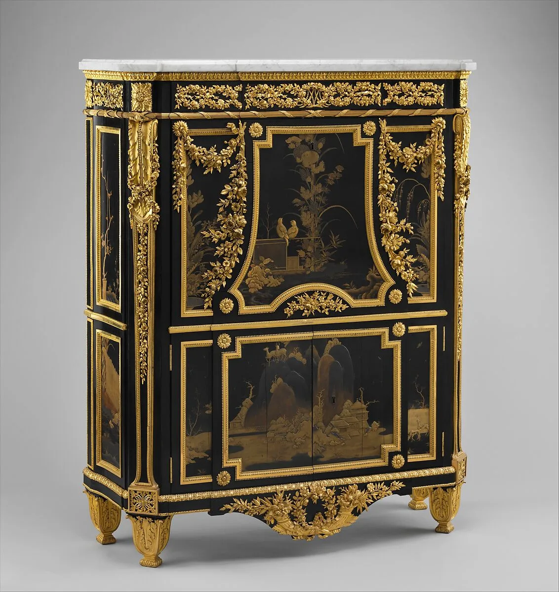 Drop-front secretary (Secrétaire en armoire) — Jean Henri Riesener