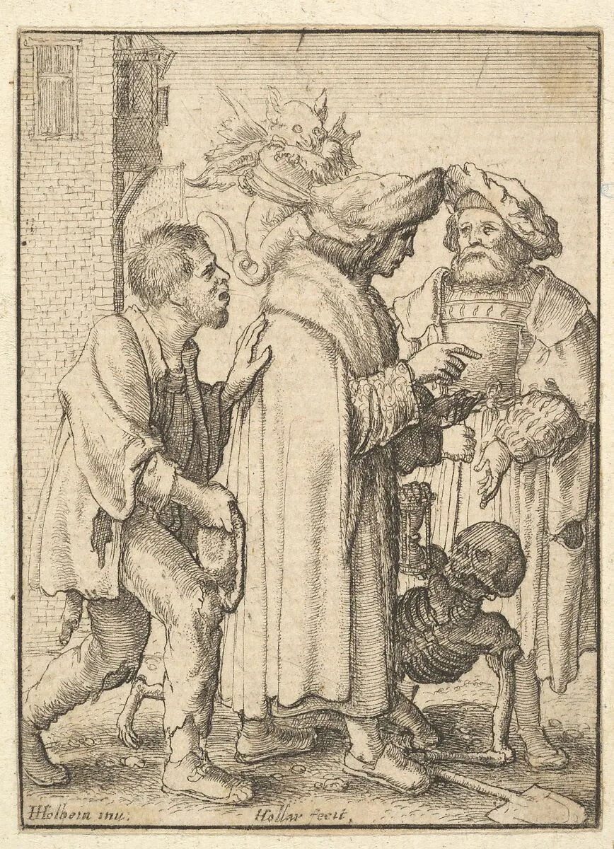 Rich Man, from the Dance of Death — Hans Holbein the Younger|Wenceslaus Hollar