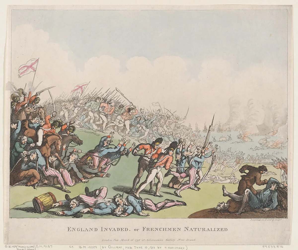 England Invaded, or Frenchmen Naturalized — Thomas Rowlandson|Rudolph Ackermann, London