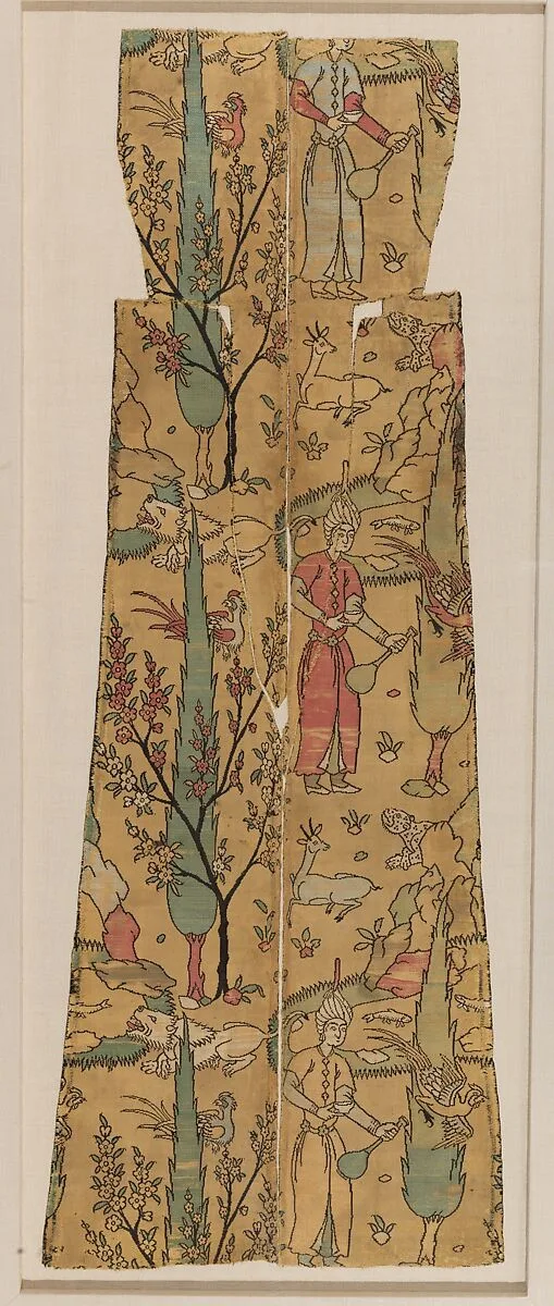 Textile Fragment Depicting a Figure in a Landscape — Unknown
