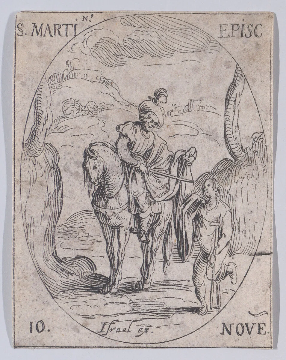 S. Martin, évêque (St. Martin, Bishop), November 10th, from "Les Images De Tous Les Saincts et Saintes de L'Année" (Images of All of the Saints and Religious Events of the Year) — Israël Henriet|Jacques Callot