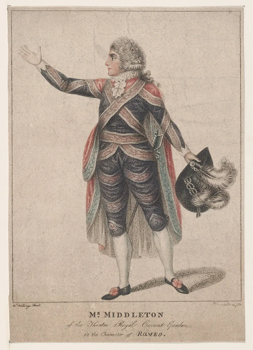 Mr. Middleton of the Theatre Royal, Covent Garden, in the Character of Romeo — James Middleton|Heurston|W. Willings